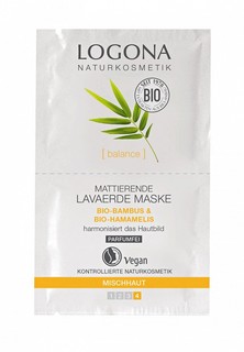 Маска для лица Logona матирующая, с Расулом, Био-Бамбуком и Био-Гамамелисом, 15 мл