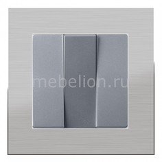 Выключатель трехклавишный без рамки Aluminium(Серебряный) WL06-SW-2G+WL06-SW-3G Werkel