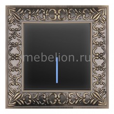 Выключатель проходной одноклавишный с подсветкой Antik (Черный матовый) WL08-SKGSC-01-IP44+WL08-SW-1G-2W-LED Werkel