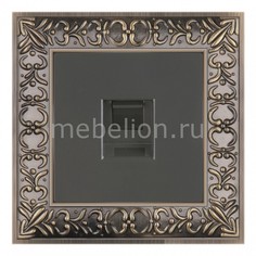 Розетка телефонная RJ-11 Antik (Серо-коричневый) WL07-DM600+WL07-RJ-11 Werkel