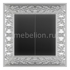 Выключатель двухклавишный Antik (Черный матовый) WL08-SW-2G-LED+WL08-SW-2G Werkel