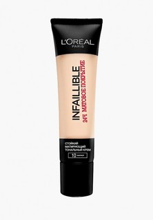 Тональный крем LOreal Paris LOreal стойкое матирующее Инфаибль 24часа матовое покрытие, тон №10 Фарфор 35 мл