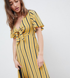 Комбинезон в полоску с завязкой New Look Petite - Желтый