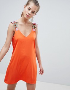 Платье на бретелях с вышивкой Oeuvre - Оранжевый