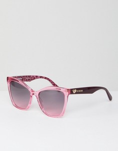 Розовые солнцезащитные очки кошачий глаз LOVE Moschino - Розовый
