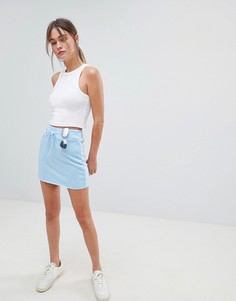 Мини-юбка с поясом на шнурке Boohoo - Синий