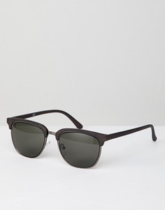 Черные солнцезащитные очки в стиле ретро Burton Menswear - Черный