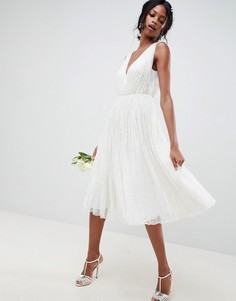 Платье миди с пайетками ASOS EDITION wedding - Белый