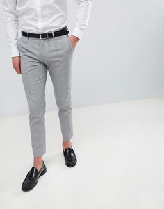 Серые укороченные брюки в клетку Burton Menswear - Серый