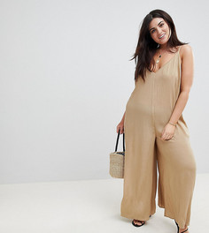 Комбинезон с глубоким V-образным вырезом ASOS DESIGN Curve - Зеленый