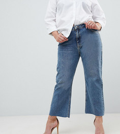 Выбеленные расклешенные джинсы укороченного кроя ASOS DESIGN Curve Egerton rigid - Синий