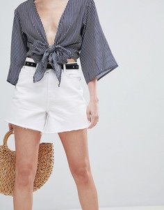 Джинсовые шорты в винтажном стиле New Look - Белый