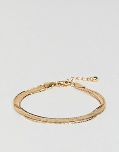 Золотистый браслет в винтажном стиле из цепочек в несколько рядов ASOS DESIGN - Золотой