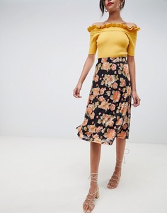 Юбка миди с цветочным принтом Vila - Мульти