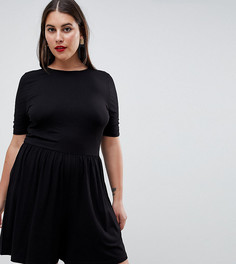 Трикотажный чайный ромпер ASOS DESIGN Curve - Черный
