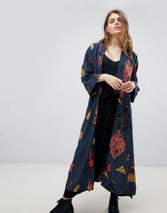 Кимоно с цветочным принтом Weekday - Синий