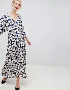 Платье макси с рукавами-кимоно и цветочным принтом Liquorish - Мульти