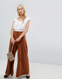 Широкие брюки Free People - Коричневый