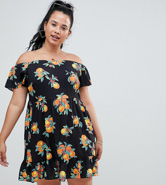 Сарафан с открытыми плечами и принтом ASOS DESIGN Curve - Мульти