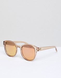 Светло-коричневые круглые солнцезащитные очки Le Specs Paramount - Розовый