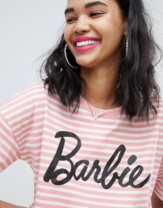 Укороченная футболка с принтом Barbie Missguided - Розовый