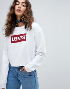 Белый свитшот с необработанным краем и логотипом Levis Sportswear - Белый