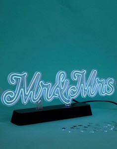 Неоновый светильник в виде надписи Mr & Mrs Fizz Wedding - Мульти