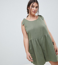 Свободный ромпер с завязками на плечах ASOS DESIGN Curve - Зеленый