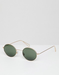 Круглые солнцезащитные очки в стиле ретро с металлической оправой Weekday - Мульти