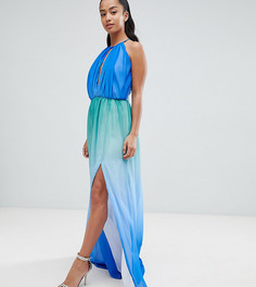 Платье макси с глубоким вырезом John Zack Petite - Синий