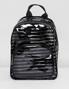 Пластиковый рюкзак в черную полоску Yoki Fashion - Черный