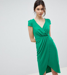 Платье-футляр с запахом и открытыми плечами City Goddess Tall - Зеленый