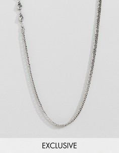 Серебристое ожерелье с элементами в виде черепов Reclaimed Vintage Inspired - Серебряный