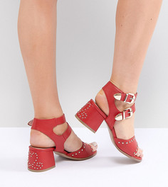 Красные босоножки в стиле вестерн на каблуке для широкой стопы Lost Ink - Красный