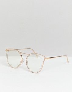Круглые очки с прозрачными стеклами и оправой Reclaimed Vintage Inspired - Очистить