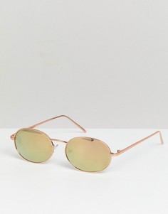 Круглые солнцезащитные очки цвета розового золота Reclaimed Vintage Inspired - Золотой