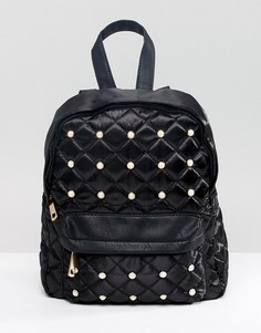 Черный стеганый рюкзак с заклепками Yoki Fashion - Черный