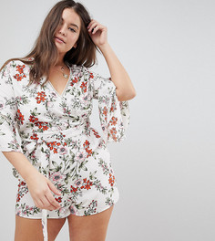 Ромпер с цветочным принтом Influence Plus - Белый