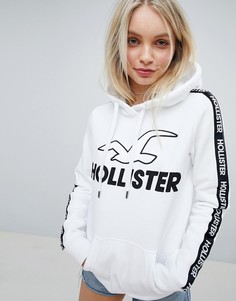 Худи с фирменной лентой Hollister - Белый