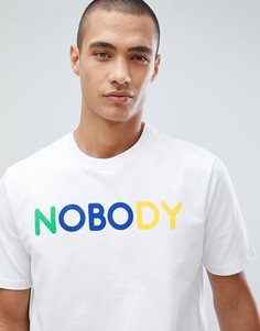 Футболка с надписью Nobody Only and Sons - Белый