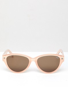 Круглые кремовые солнцезащитные очки Quay Australia - Кремовый