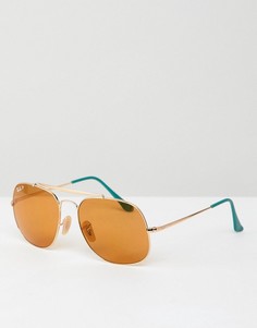 Солнцезащитные очки-авиаторы с желтыми стеклами Ray-Ban - Золотой