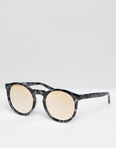 Круглые солнцезащитные очки черепахово-золотистой расцветки Quay Australia Kosha Comeback - Коричневый