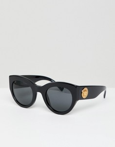 Черные солнцезащитные очки кошачий глаз Versace - Черный