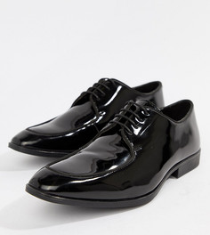 Черные лакированные кожаные туфли на шнуровке для широкой стопы ASOS DESIGN - Черный