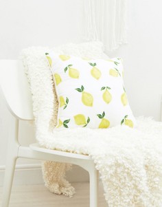 Подушка с принтом лимонов размером 45 см x 45 см Elizabeth Scarlett - Мульти