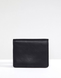 Кожаный бумажник с карманом на молнии Esprit - Черный