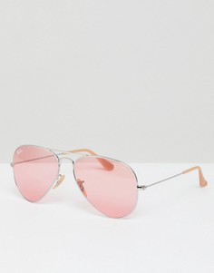Солнцезащитные очки-авиаторы с розовыми стеклами Ray-Ban - Розовый