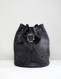 Кожаный рюкзак с пряжкой в стиле вестерн Park Lane - Черный
