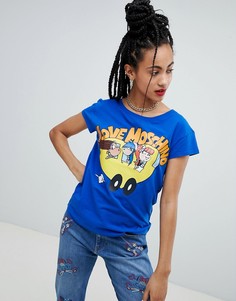 Футболка с принтом Love Moschino Lovebus - Синий